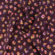 Cotton Needlecord - Animal Print - Maroon