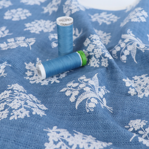 Cotton Poplin - Sevenberry Blue Gardens