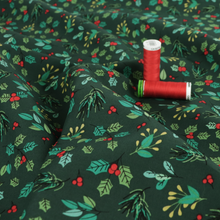 Cotton Poplin - Festive Holly