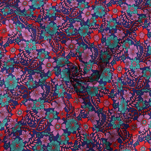 Cotton Poplin - Flowers - Purple