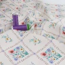 Cotton Poplin - Vintage Floral Trellis