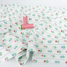 Cotton Ribbed Jersey - Floral Stripe