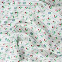 Cotton Ribbed Jersey - Floral Stripe