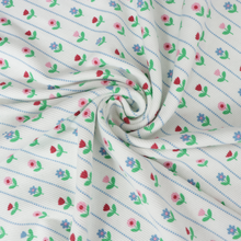 Cotton Ribbed Jersey - Floral Stripe