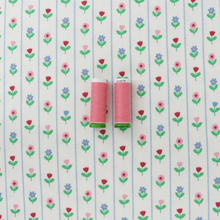 Cotton Ribbed Jersey - Floral Stripe