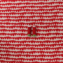 Cotton Ribbed Jersey - Heart Ribbon