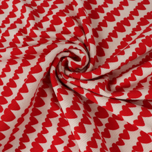 Cotton Ribbed Jersey - Heart Ribbon