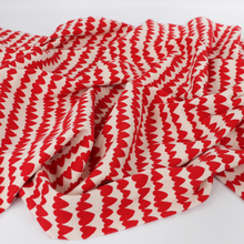 Cotton Ribbed Jersey - Heart Ribbon