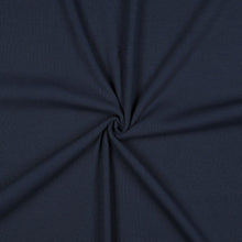 Cotton Narrow Ribbed Jersey - Navy Blue