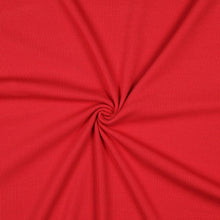 Cotton Narrow Ribbed Jersey - Red - END OF BOLT 126cm