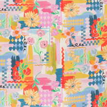 Cotton Sateen - Vintage Floral Painting