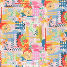Cotton Sateen - Vintage Floral Painting