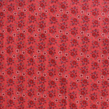 Cotton Seersucker - Coral Red Flowers