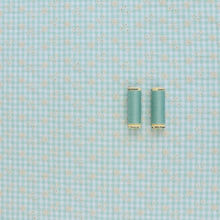 Cotton Seersucker - Gingham With Embroidered Flowers - Mint