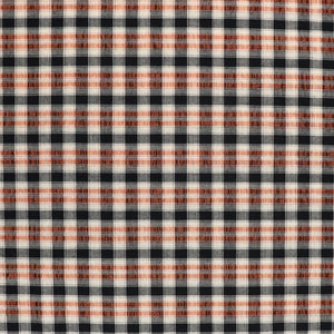 Cotton Seersucker - Yarn Dyed Metallic Copper + Black Check