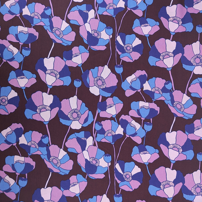 Cotton Viscose Lawn - Purple Poppy
