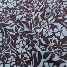 Cotton Viscose Lawn - Brown + Blue Meadow