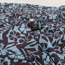 Cotton Viscose Lawn - Brown + Blue Meadow