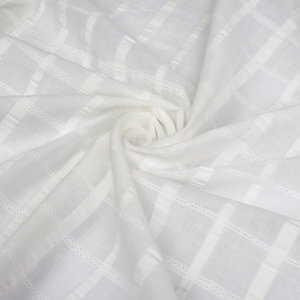Cotton Voile - Embroidered Check  - END OF BOLT 71cm