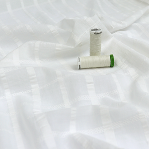 Cotton Voile - Embroidered Check