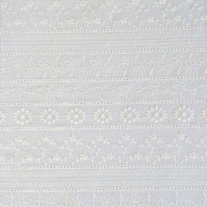 Cotton Voile - Embroidered Floral Stripe