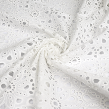 Cotton Voile - Embroidered Paper Flowers