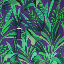 Cotton Voile - Jungle - Purple + Green