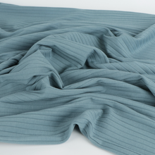 Cotton Wide Ribbed Jersey - Dusty Blue