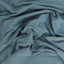 Cotton Wide Ribbed Jersey - Dusty Blue