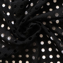 Deadstock Cotton Corded Lace - Black Open Circles - END OF BOLT 113cm