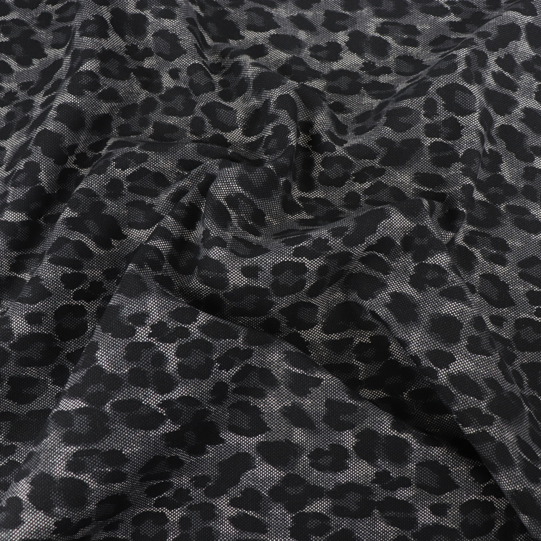 Deadstock Stretch Cotton - Grey Leopard