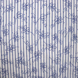 Deadstock Linen Cotton - Yarn Dyed Stripe Floral