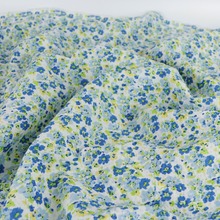 Deadstock Cotton Seersucker - Blue + Yellow Flowers