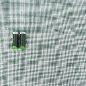 Deadstock Cotton Seersucker - Green Check