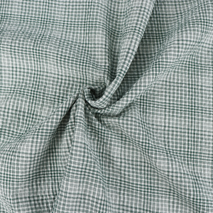 Deadstock Cotton Seersucker - Green Check