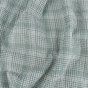 Deadstock Cotton Seersucker - Green Check