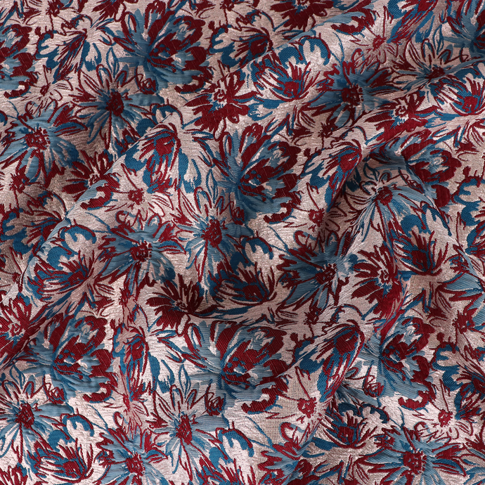 Jacquard - Metallic Rose Gold Flowers
