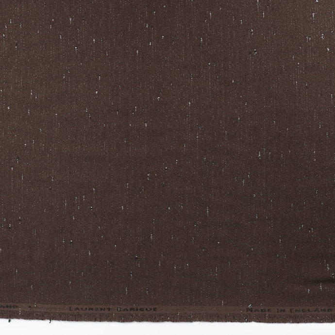 Deadstock British Wool Suiting - Metallic Silver Chocolate Brown