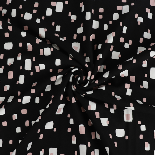 Deadstock Viscose Blend Ponte Di Roma - Geometric Blocks