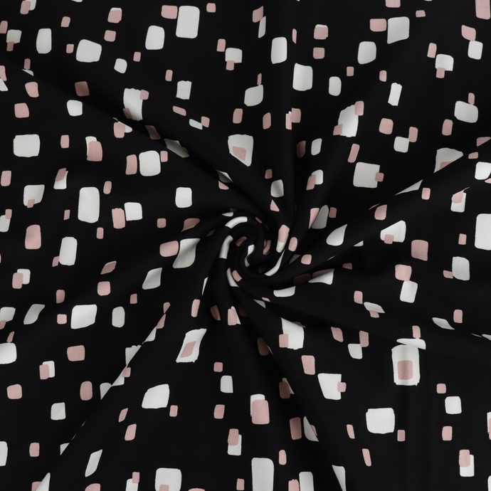 Deadstock Viscose Blend Ponte Di Roma - Geometric Blocks