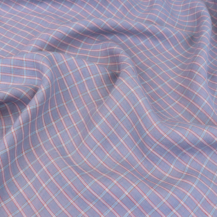 Deadstock Pure Linen Flax - Yarn Dyed Check - Lilac