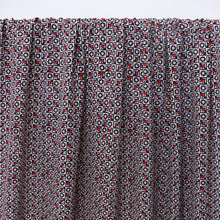 Deadstock Silk Crepe De Chine - Floral Tile Blue & Red