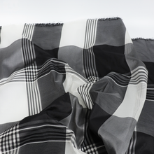 Deadstock Silk Organza - Sheer Black + Grey Check
