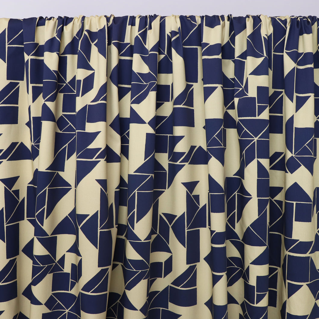Deadstock Stretch Cotton Sateen - Triangles