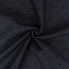 Deadstock Stretch Denim - Flock Polka Dot