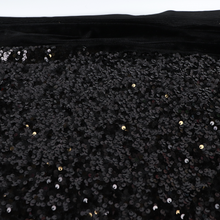 Deadstock Stretch Velvet Sequins - Black