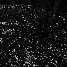 Deadstock Stretch Velvet Sequins - Black