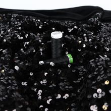 Deadstock Stretch Velvet Sequins - Black