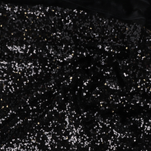 Deadstock Stretch Velvet Sequins - Black