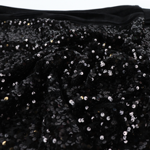 Deadstock Stretch Velvet Sequins - Black
